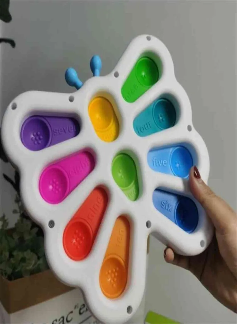 6PCS/DHL Push Bubble Zabawki Butterfly Sensory S Bubbles Stres Stress Reliez Squeeze Board Baby Kids Teether Finger Toy H320GP16903473