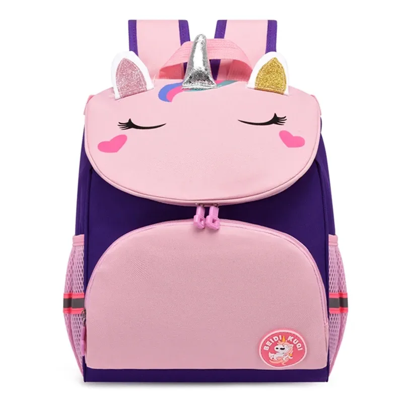 Ryggsäckar Chilren's School Bags Cartoon Unicorn Space Dinosaur Print Rackpack Kindergarten Student Söta flickor Gilrs pojkar skolväska