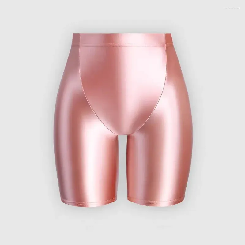 Frauenshorts Sommer Frühling glänzend Satin sexy Frauen lässig Plus Größe hoher Taille enge Kurzerblasen