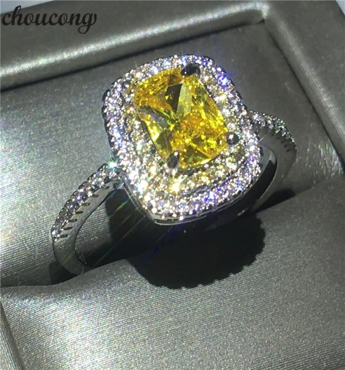 Choucong Fashion Bridal Anniversary Ring 2CT Diamond 925 Silver Wedding Band Rings for Women Bijoux Gift1972398