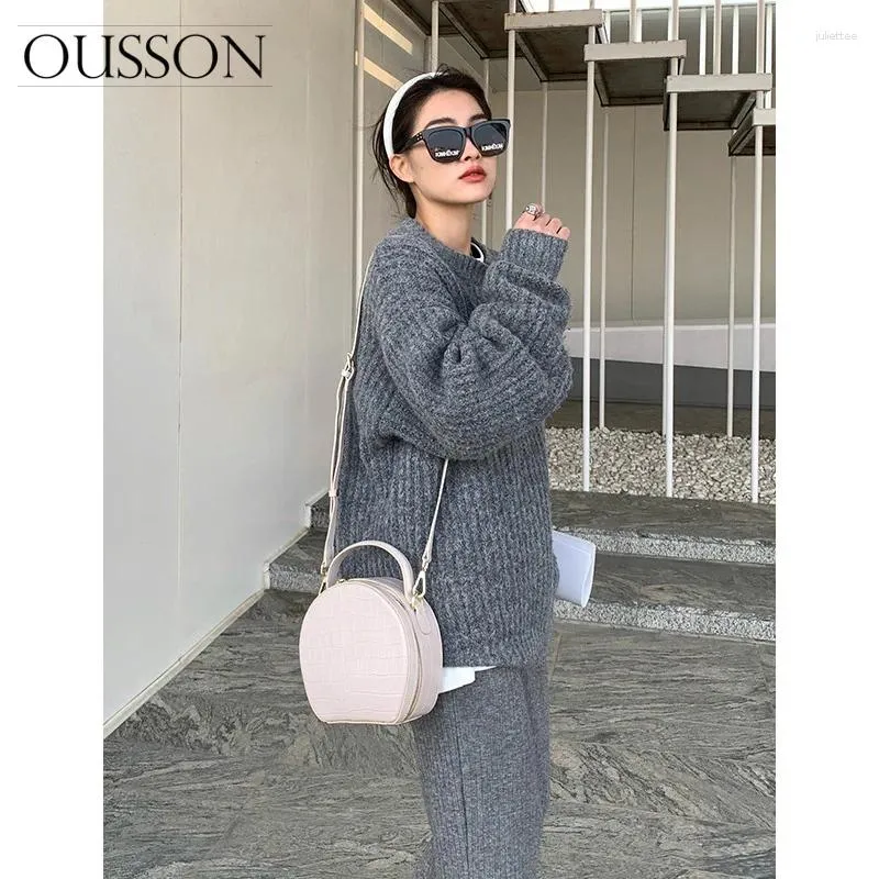 Сумки для плеча OUSSON 2024 Design Fashion маленькая круговая сумка изящный женский кожаный поперечный