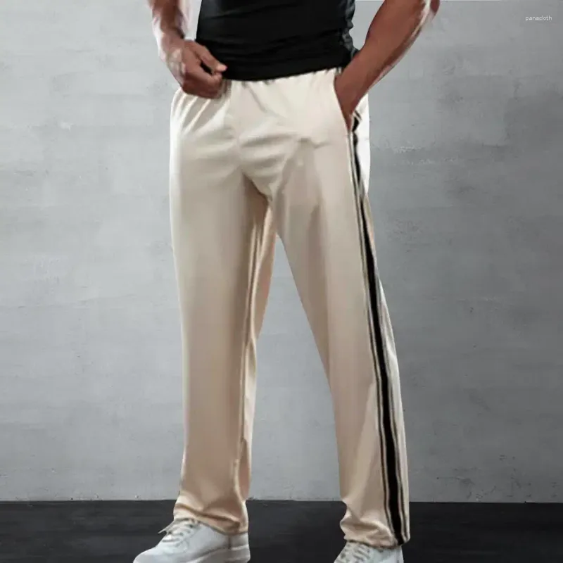 Pantalon pour hommes Side Stripe Elastic Sports Sport en liberté avec des détails pour l'entraînement au gymnase