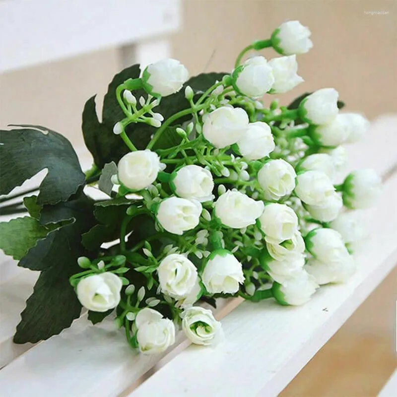 Decorative Flowers 36 Heads 27cm Artificial Plastic DIY Floral Bouquets Fake Little Rose For Wedding Home Decor Craft Wreath