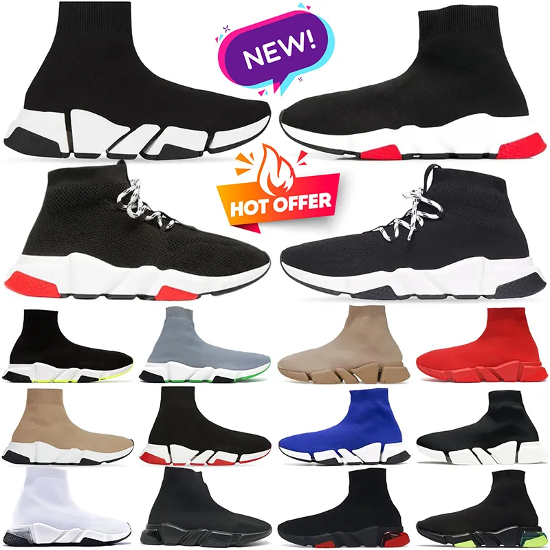 Casual schoenen sokschoenen voor mannen dames drievoudige zwart wit beige groene rode bule sokken schoen sneakers breien heren dames wandelende sport buiten trainers