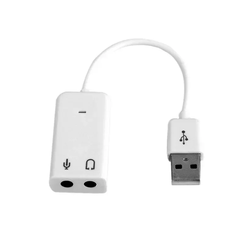 Neues 2024 externer USB -Soundkartenadapter für MacBook PC -Laptop mit 35 -mm -Buchsen für Ohrhörer und Mikrofone USB -Audiounterstützung für externe