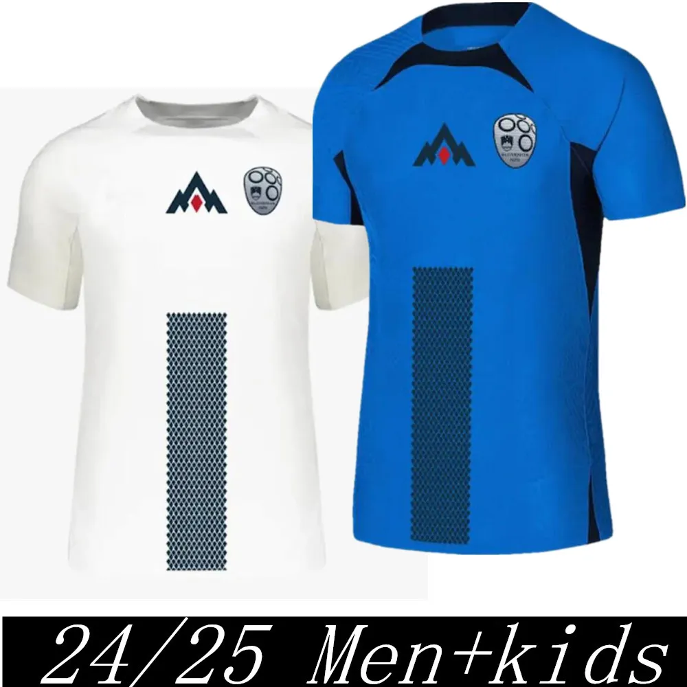 2024 Slovenia soccer jersey 2025 home white away blue Benjamin Sesko Jan Oblak Jaka Bijol Sandi Lovric football shirts adult kdis kit
