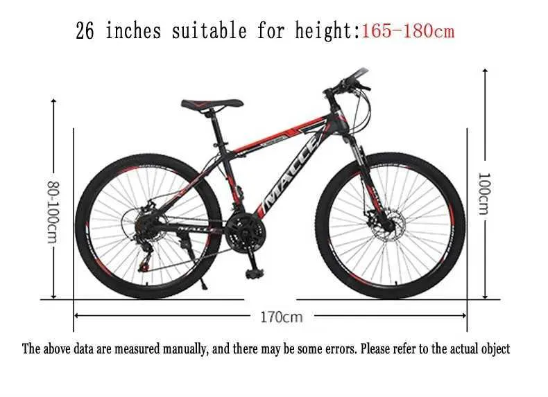 2024 Outdoor Cycling Mountain Bike 26 Inch Steel Frame 21 Speed