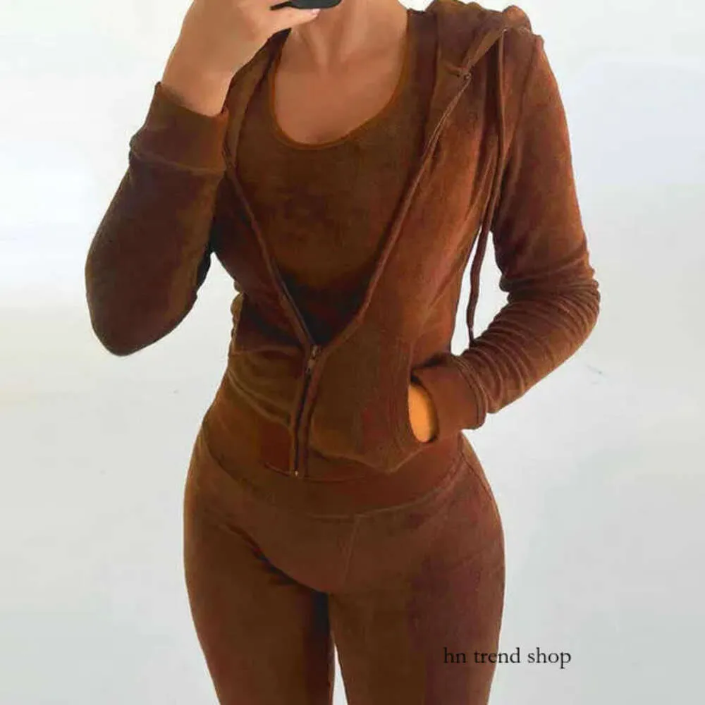 Croped Jacket Tracksuit Two Piece Set Elegant 2 Pieces Set Women Luxury Outfit Sweatsuit Velor Zip Up Hoodie Jackets 564