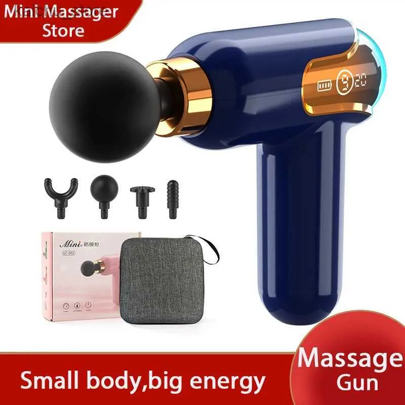 Massageurs électriques LCD Fascia Gun Massageur Massageur Massageur du cou entier Le massage du corps entier soulage l'équipement de fitness de la douleur musculaire réduit la pression et se détend Y240425