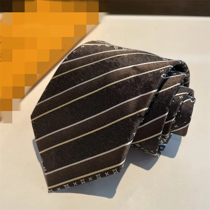 2024 Fashion Men slipsar Silk Tie 100% Designer Solid Slips Jacquard Classic Letter Woven Handmade slips för män Bröllop Casual and Business Slips med låda