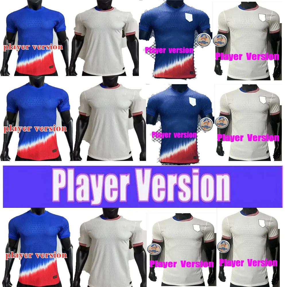 USAS Soccer Jersey 2024 2025 Copa America Man Kit USMNT 24/25 Home Away Football Shirt National Set Uniform Player Version Pulisic Balogun Smith Morgan