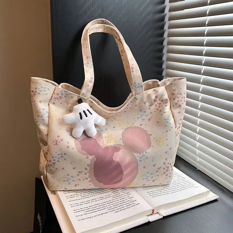 Bolsas mouse 2023 bolsa de ombro de lona com pingente de grande capacidade para mamãe saco de bolsa de moda para meninas