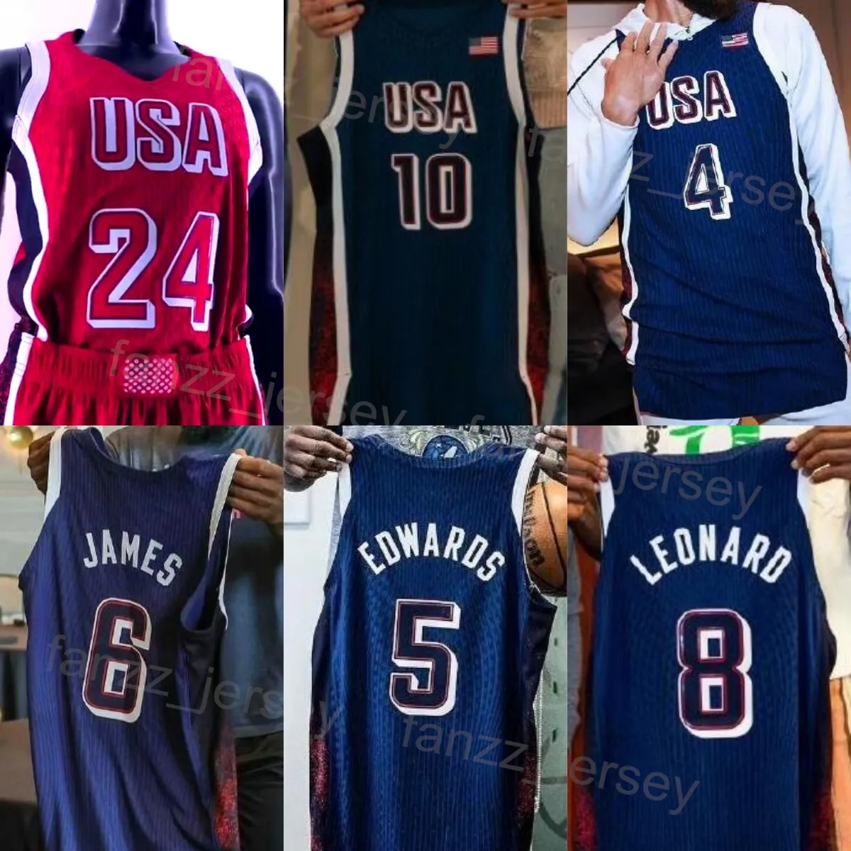 Imprimer 2024 2025 Basketball US 12 Jrue Holiday Jersey America 9 Tyrese Haliburton 5 Anthony Edwards 7 Kevin Durant 15 Devin Booker 10 Jayson Tatum 4 Stephen Curry Team