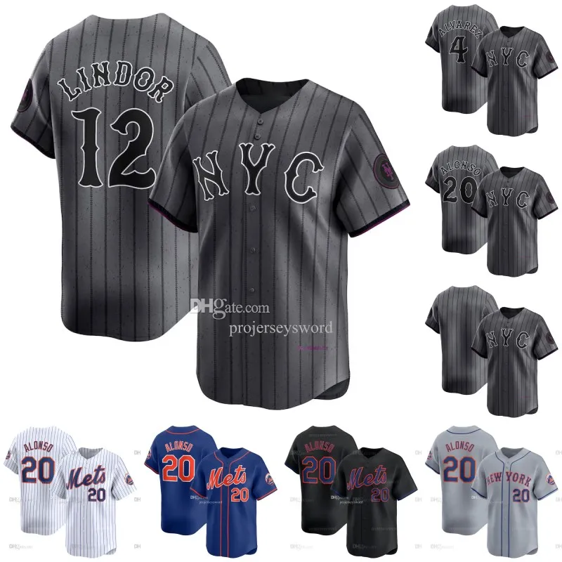 NY 2024 Mets City Connect Jersey Francisco Lindor Edwin Diaz Francisco Alvarez Pete Alonso Jeff McNeil Starling Marte Brandon Nimmo Kodai Senga Stewart Maglie