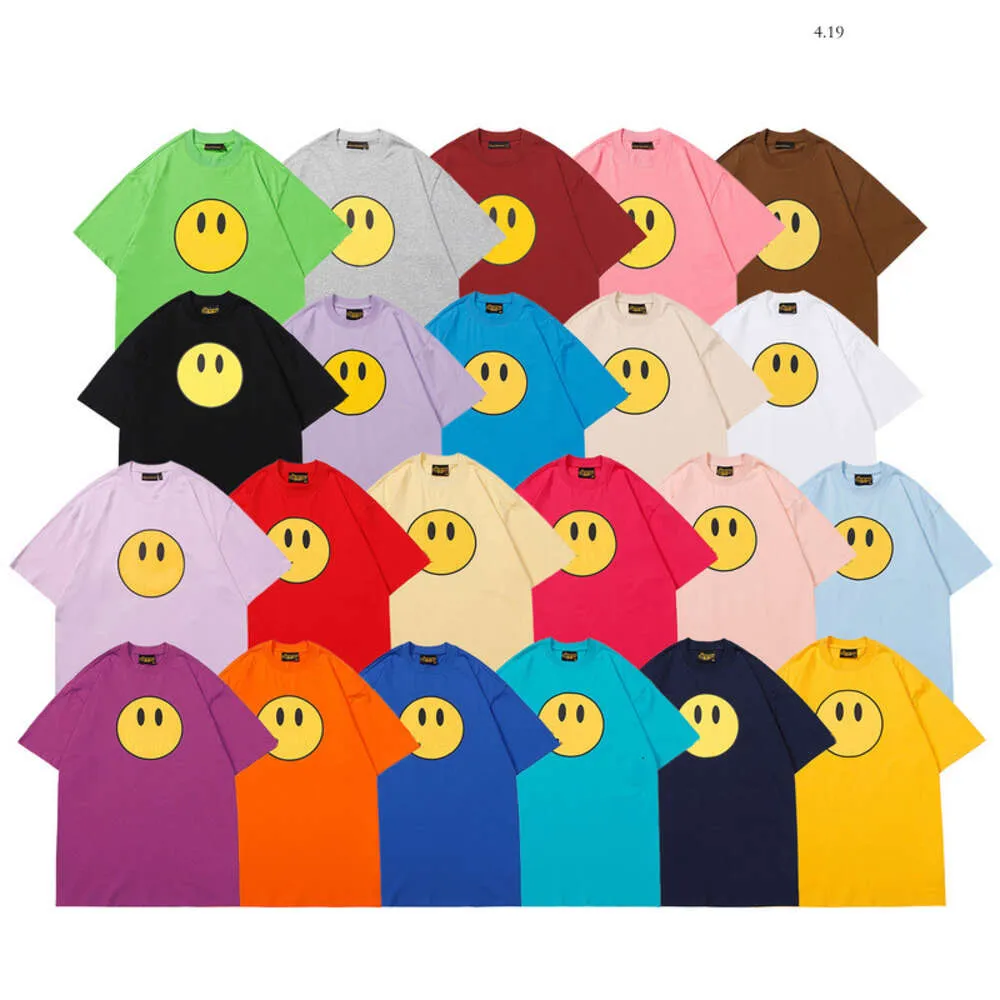 Diseñador camiseta masculina para mujer Drew camiseta de moda de manga corta de manga redonda de algodón puro pareja suelta topes tshirts Polychrome T Shirt 15