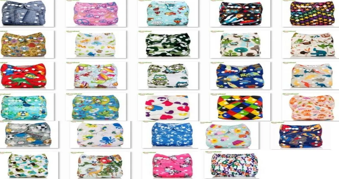 Mix Order 3 Pieces Whole Baby Reusable Cloth Diapers Cover Wrap Cartoon Print new born Nappy Changing Size6591317