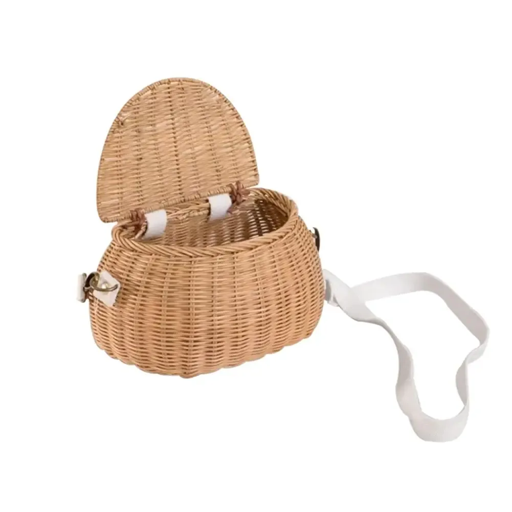 Bags Bicycle Basket Children Backpack Bike Tricycle Scooter Supplies Handmade Rattan Weaving Wicker Basket Kids Bikes