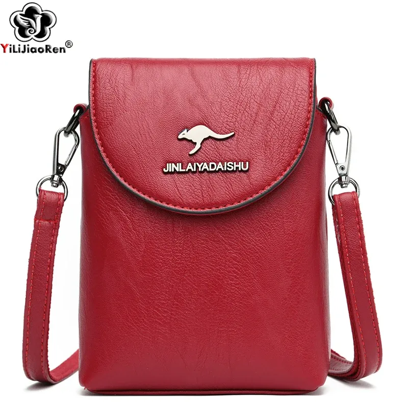 Sacs Fashion Small Sac à bandoulière pour smartphone dames Mobile Phone Sac à glissière Rabolet Famme Brand en cuir souple Sacs de body pour femmes