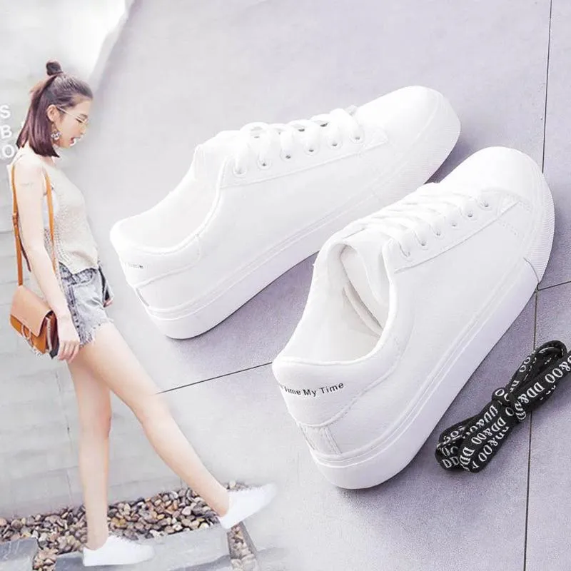 Scarpe da fitness Donne allacciate Sneaker bianche casual Sneaker Summer Light Ladies comode scarpa vulcanizzata#0609