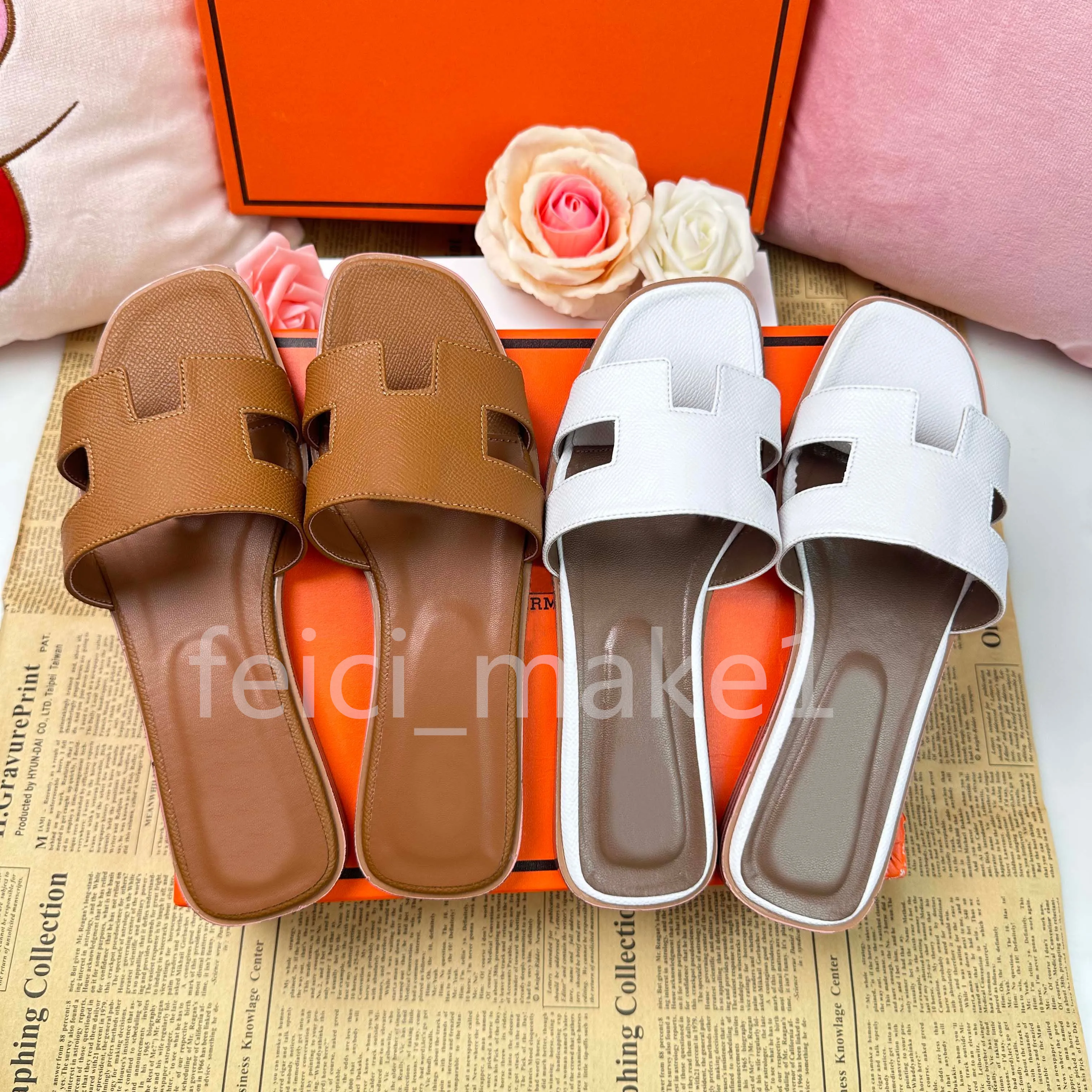 Damens tofflor Designer Sandal Fashion Swomens sandaler, designer sandaler, tofflor, mode lyx, blommor tofflor, läder