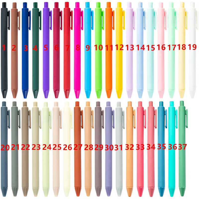 37 kleuren goedkoop snoep gekleurd plastic balpoint pennen student examen balpen