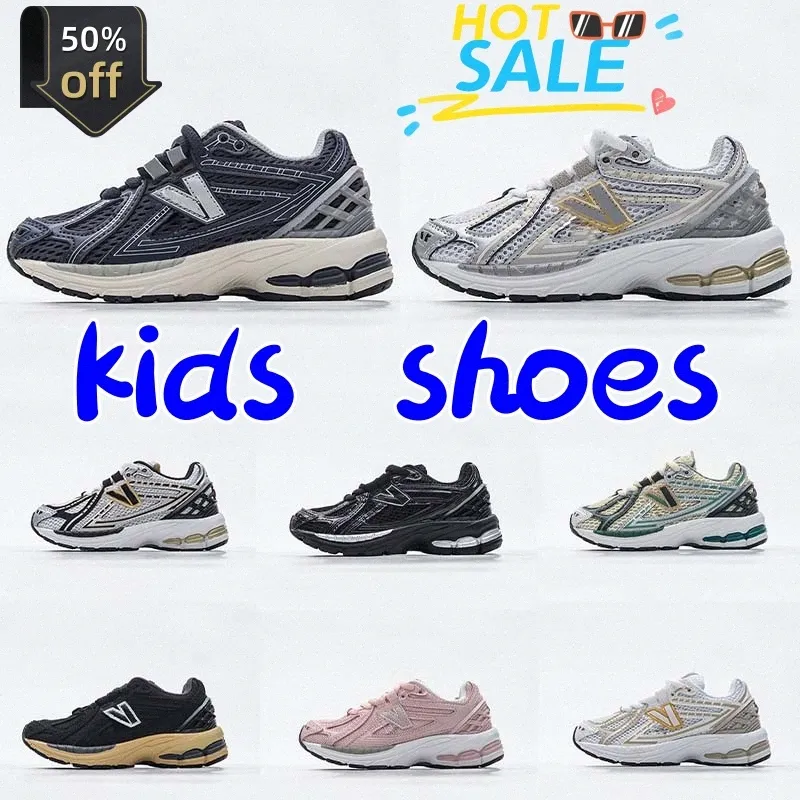 Kids 1906R Running boys girls Shoes 1906s Sneakers Sea Salt Marblehead White Red Silver Metallic Blue Runner Downtown Children Trainers Size 9C-3Y o30c#