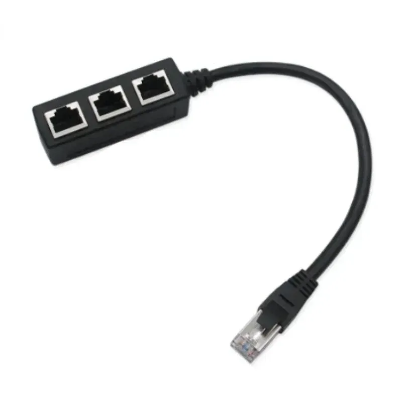 2024 RJ45イーサネットスプリッターケーブル1 cat5 cat5 cat6ethernetソケットコネクタアダプター用男性から3匹の女性イーサネットスプリッタースプリッター用