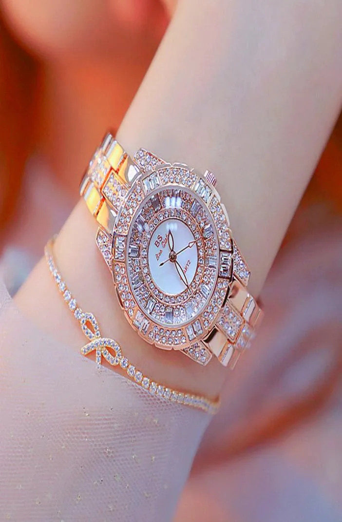 BS Brand Women039s Watches Highend Liste liée personnalisée Full Diamond Female Watch With BS Brand Brand Original Emballage et Watchmaker 9429347