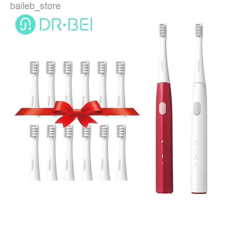 Toothbrush DR.Bei Sonic Electric ToothBrush Y1 Rechargeable Waterproof Automatic Oral Cleaning Teeth with 2 Brush Heads For i MiJia Y240419