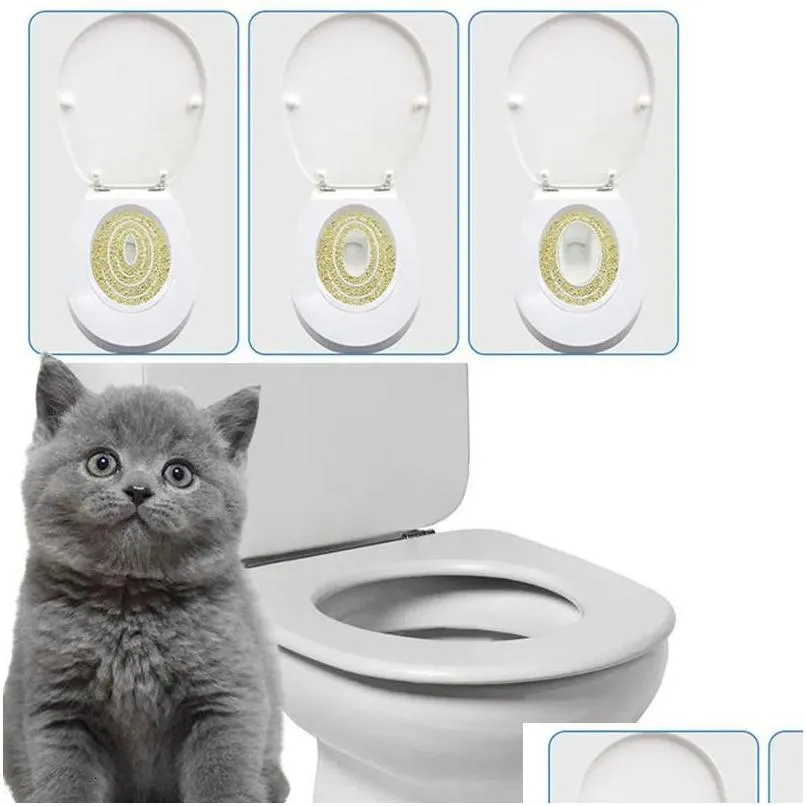 Autres fournitures pour animaux de compagnie Litter Box Kit d'entraînement en toilettes Cats Ensemble de plate-forme PVC Traineur de nettoyage de chiot professionnel pour livraison de chute de siège DHWX5