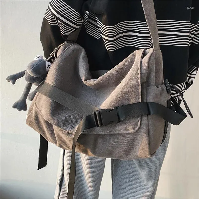 Omuz çantaları tuval messenger çanta bayanlar büyük kapasite çanta genç kızlar öğrenci okul moda erkekler crossbody bolsos