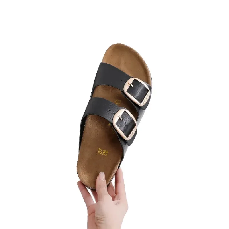 Новые дизайнерские бренды моды сандалии бренд Man Slide Big Buckle Sandal Women Black White Fashion Brand Sandals 35-46