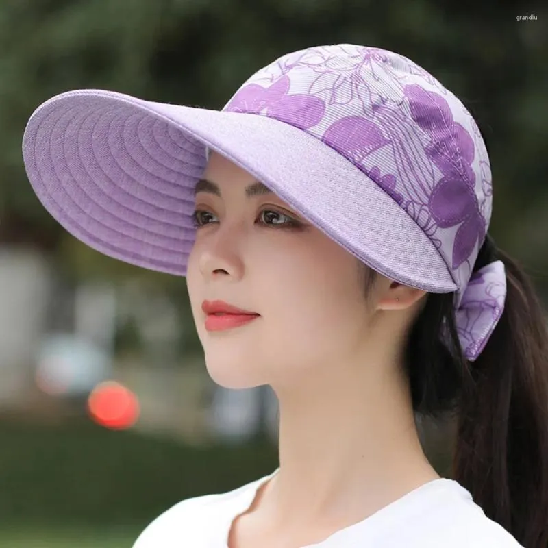 Bérets Sweet Ultraviolet Sun Hat Fashion Casual Casual Trendy Foldable Suncreen Summer Souffable Beach Femmes