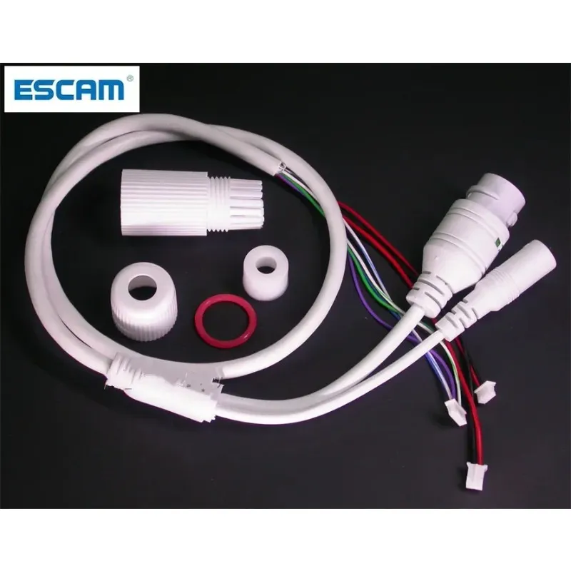 2024 ESCAM LAN cable for CCTV IP camera board module RJ45 / DC standard type without 4/5/7/8 wires , 1x status LED ESCAM LAN cable for