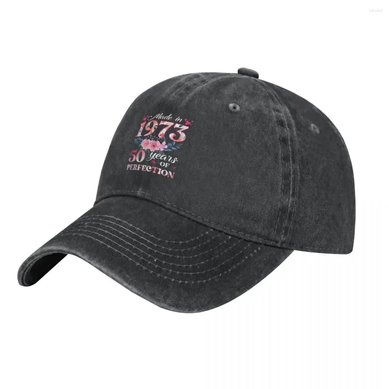 Caps à balle réalisés en 1973 Baseball de base en denim 50e anniversaire papa hommes femmes chapeaux hip hop décontractés Spring Street Style Kpop