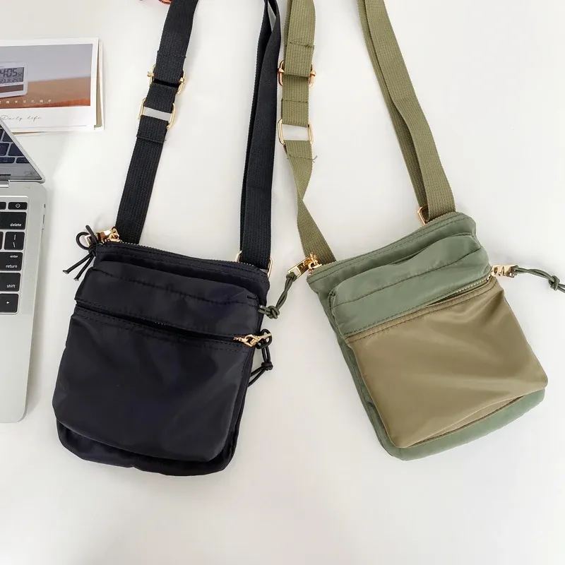 Hinkar ny casu canvas väska kvinnor mini crossbody telefon väska varumärkesdesigner nylon japan stil damer axel väska ungdom handväska hela försäljningen