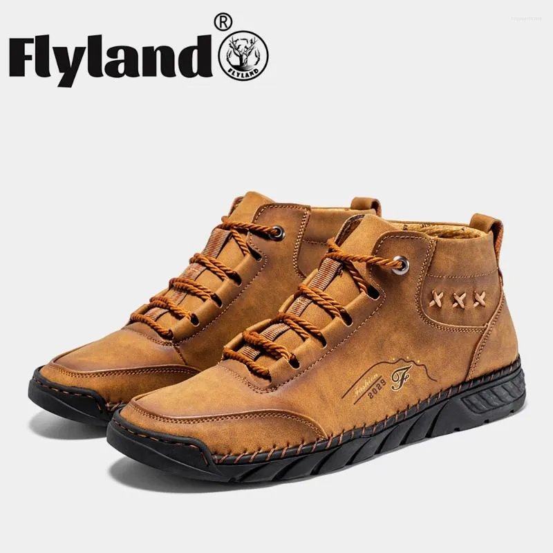 Casual Shoes: FLYLAND Handmade Leather Ankle Boots for Men  display picture 1