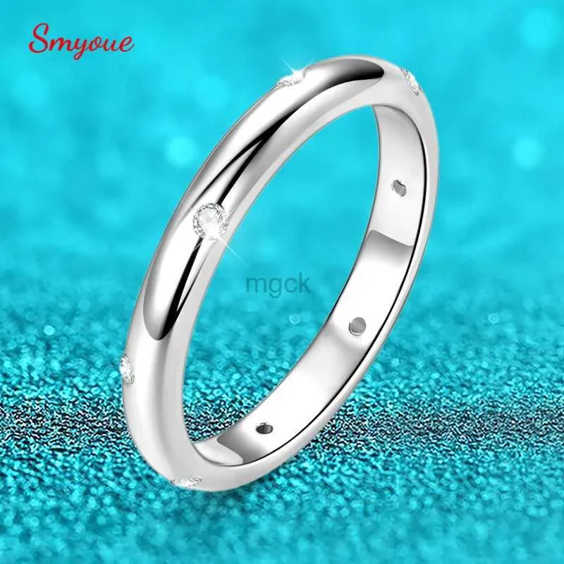 Bagues de mariage smyoue 1,4 / 1,6 mm anneaux de diamant Moisanite complet pour les femmes classiques du groupe de queue S925 Bijoux de mariage en argent sterling en gros 240419