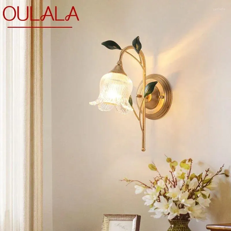 Vägglampa oulala modern fransk pastoral led kreativ blomma vardagsrum sovrum korridor hem dekoration