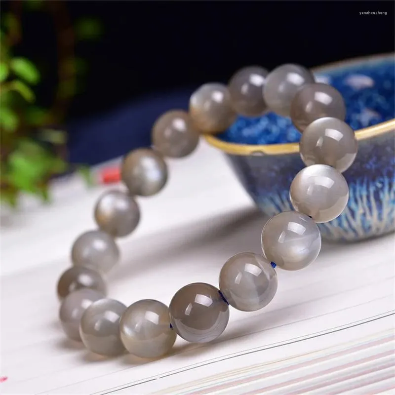 Länkarmband naturliga månstenararmband kristall reiki helande modesmycken gåva gåva till kvinnor 1 st 9/12mm