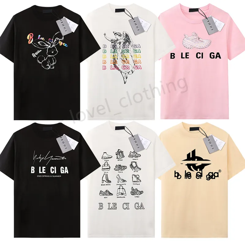 夏のデザイナーT -Shirt Men TシャツTシャツメンズファッションシャツパリTシャツレターグラフィックティーラグジュアリー半袖レディーストップス衣料サイズXS -XL