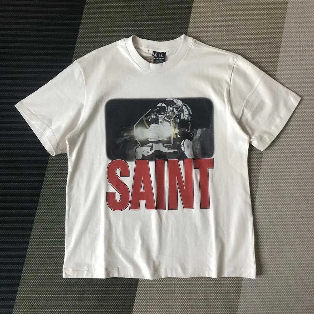 Мужская футболка лягушка Дрифт Святой Майкл Астронавт Астронавт Графика с печать винтажной одежды 100%хлопок свободной футболка из негабаритной футболки для мужчин J240419