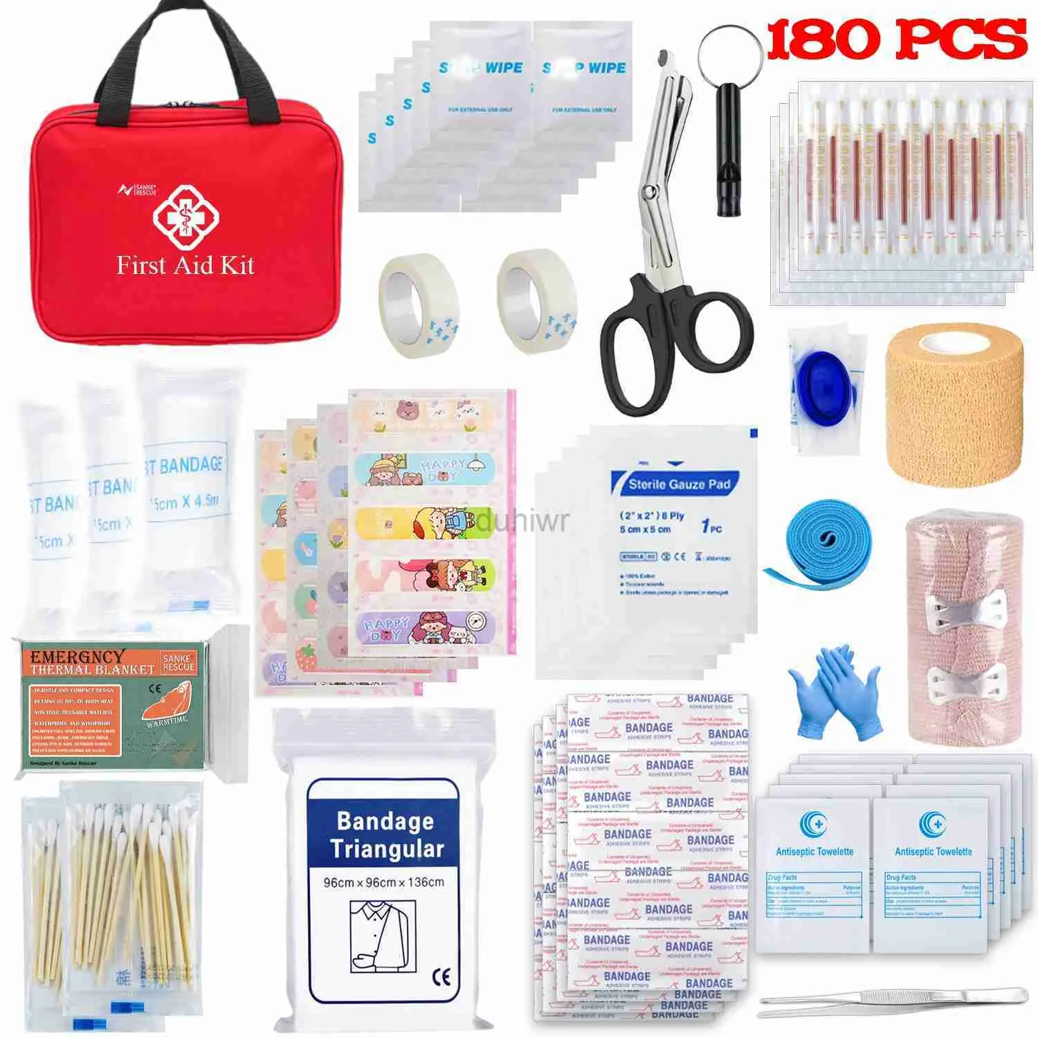 First Aid Supply First Aid Kit 160 Piece All-Purpose Tactical Emergency Kit In The Car Military Acessories Survival Kits Camping Medical Bag d240419