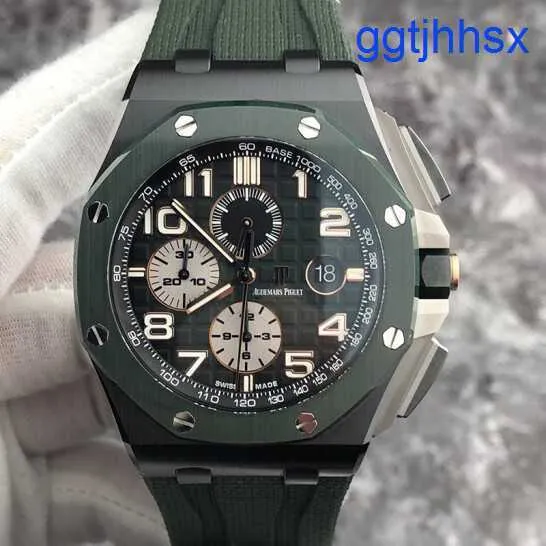 Popular AP Wrist Watch Royal Oak Offshore Series 26405CE Smoked Green 44mm Date Display Timing Function Automatic Mechanical Men's Watch