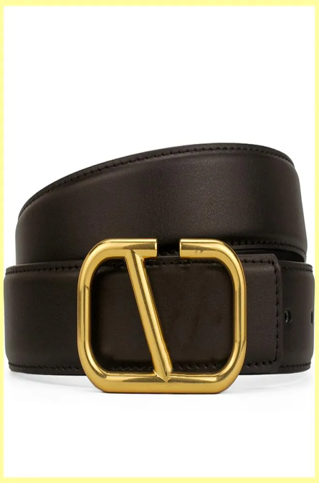 Larghezza della cintura da uomo 34 cm Cinture vera in pelle Big Letter v Buckle Fashion Designers Betls for Women Men Belt Retro Retro di alta qualità 21094353450