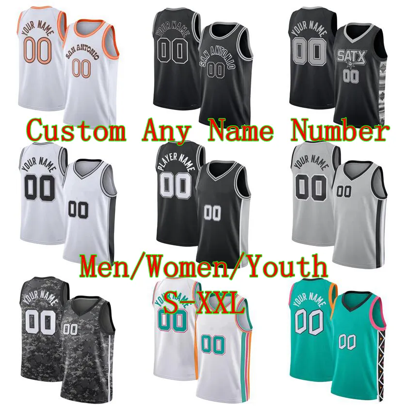 Victor Wembanyama Jerseys de basket-ball Keldon Johnson Jeremy Sochan Jakob poltl tout nom n'importe quel nombre 2023/24 Fans City Jerseys Men Youth Women S-xxl