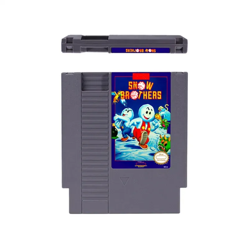 Kort Snow Brothers 72 Pins 8Bit Game Cartridge för NES -videospelkonsol