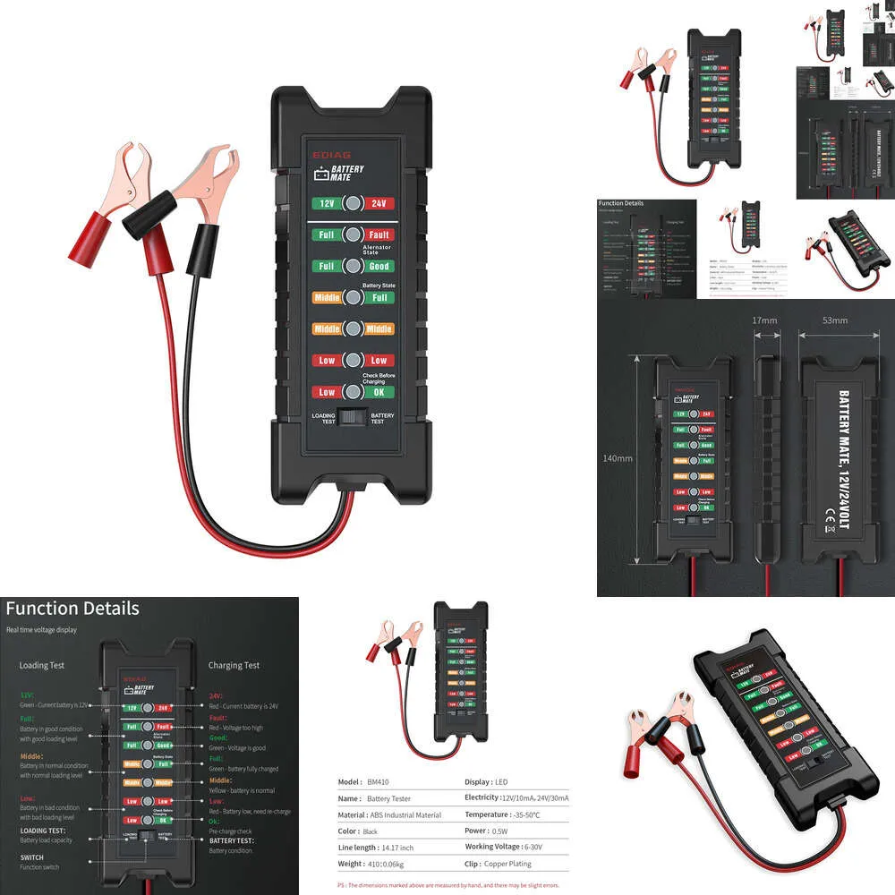 GPS GPS 12V 24Vスマート11ライトLEDテスターロードテストリバース保護車オートバイオルターク機オルタネーターチェックバッテリー電圧ツールGPS GPS