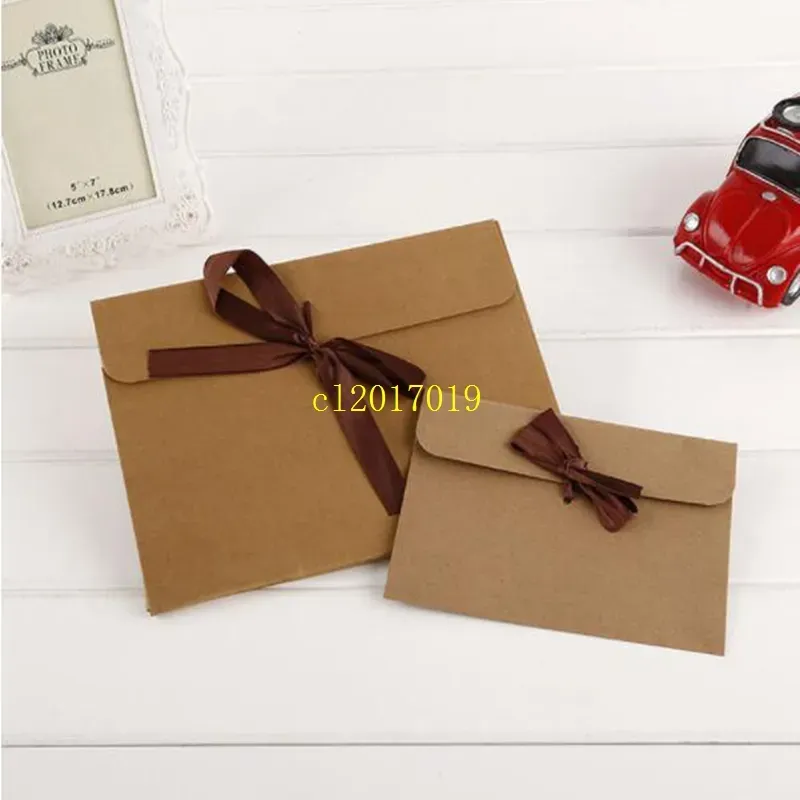 S L Kraft Paper Pocket Bag Kerchief Handkerchief Silk Scarf Packing Boxes Card Gift Envelope Ribbon Box Wholesale