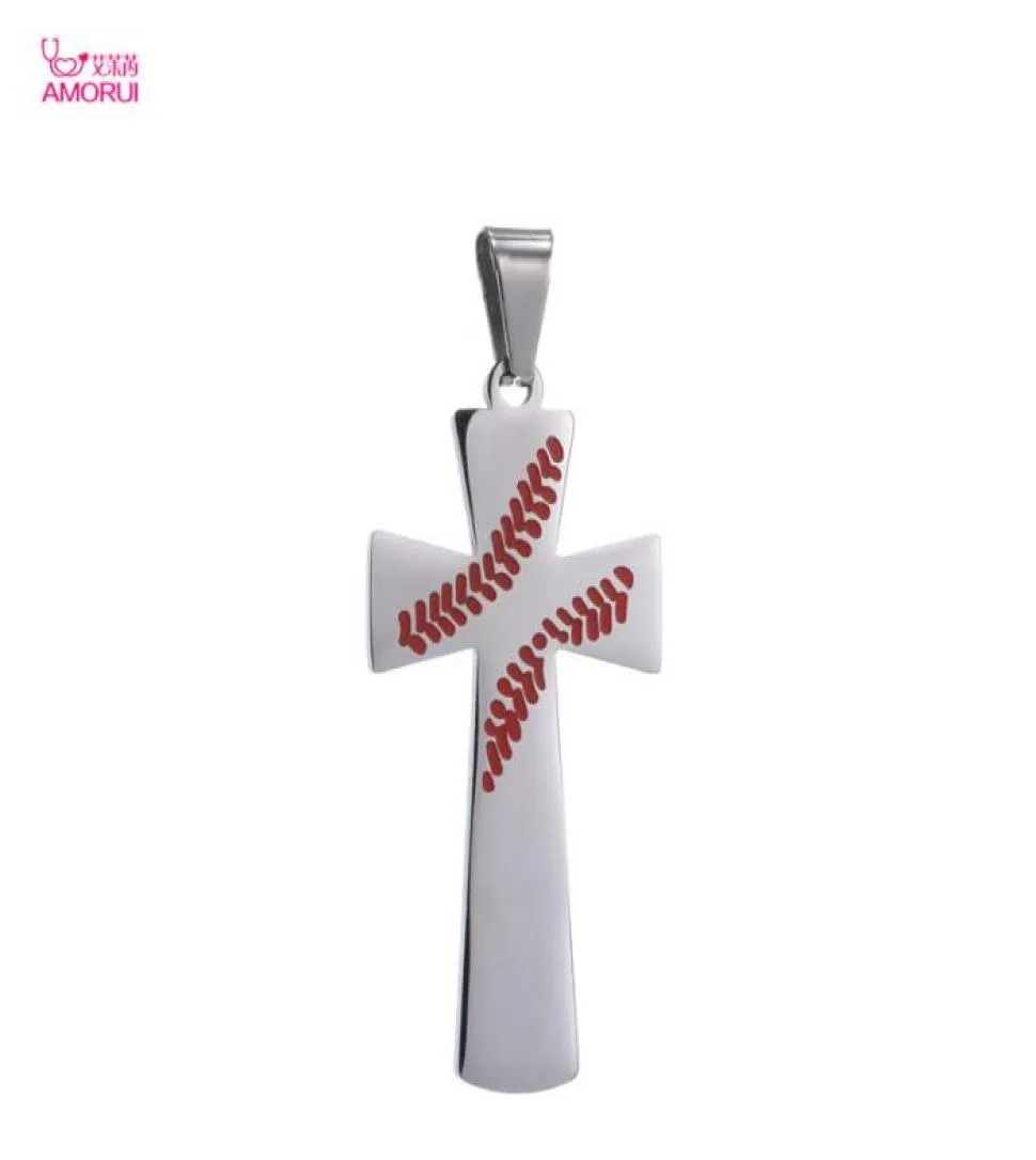 Ketten Mode Baseball -Halsketten für Mann Anhänger Edelstahl verblassen nicht tragbare Materialschmuck Set5825278